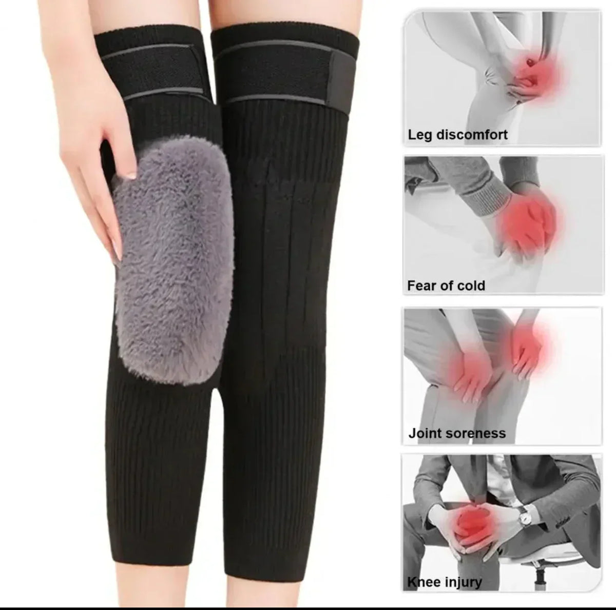 2pcs Cashmere Knee Pads Winter Warm Men women